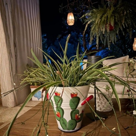 Sicilian handmade ceramic Ice Bucket de simone pottery Folk Prickly Pears Sicilian handmade ceramic Ice Bucket de simone pottery Folk Prickly Pears